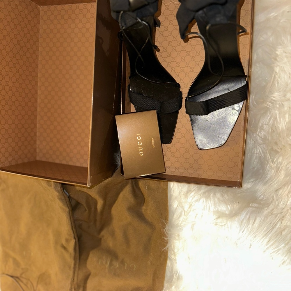 Gucci Black Strappy Heels